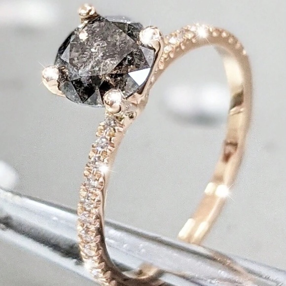 Elegant Gold and Black Cubic Zirconia Ring, Faux Black
Diamond Ring - Picture 1 of 6